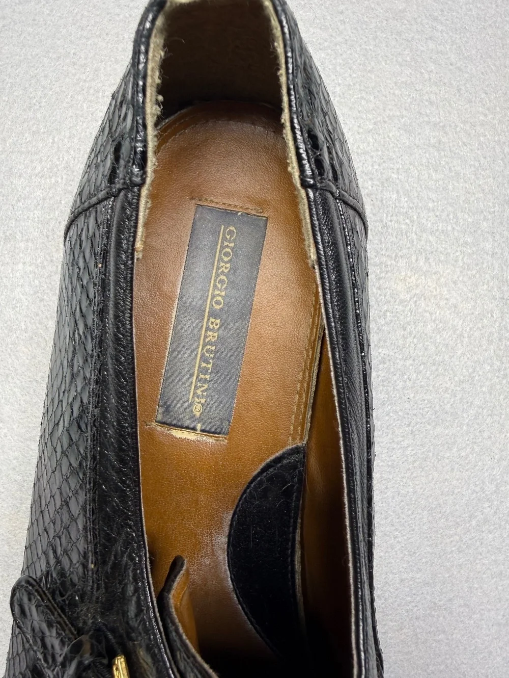 Giorgio Brutini Black Croc-Embossed Loafers Men's Shoe 12M